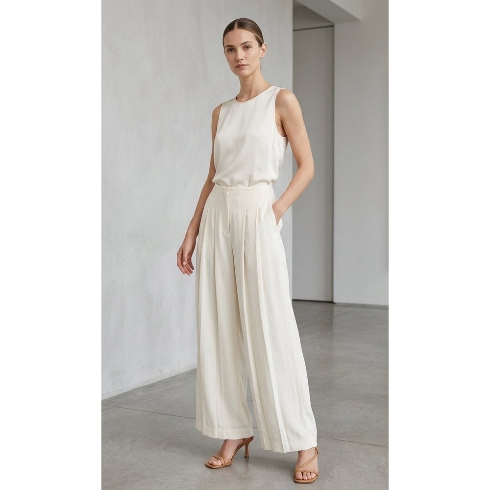 NWT Avec Les Filles Cream Women 6 "with the girls" Lined Classy Quiet Luxury